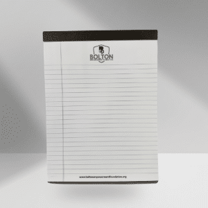 Take notes with purpose. These Bolton Empowerment Foundation legal pads feature our signature logo and plenty of space for ideas, reminders, and to-do lists. Your purchase makes an impact. Every item from our store helps fund mentorship, education, and wellness programs for youth in foster care and individuals facing breast cancer.